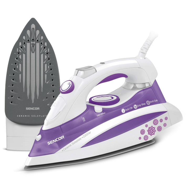 SENCOR SSI 8441VT Dampfbügeleisen (2200 Watt, Bügelunterlage aus Keramik) lila Violett, Violett