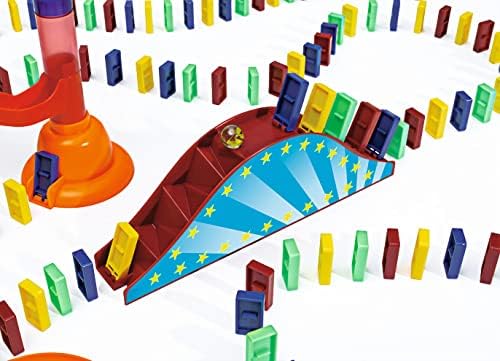 Noris 606062023 Domino Run Mega - Set mit 200 Steinen, Murmeln, Kugelbahn und weiterem Zubehör, ab 3