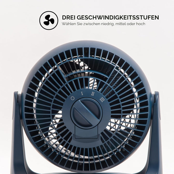 Iris Ohyama Woozoo, 23m², Ventilator, Blau, 3 Geschwindigkeiten, leise, Table Fan, Tischventilator,