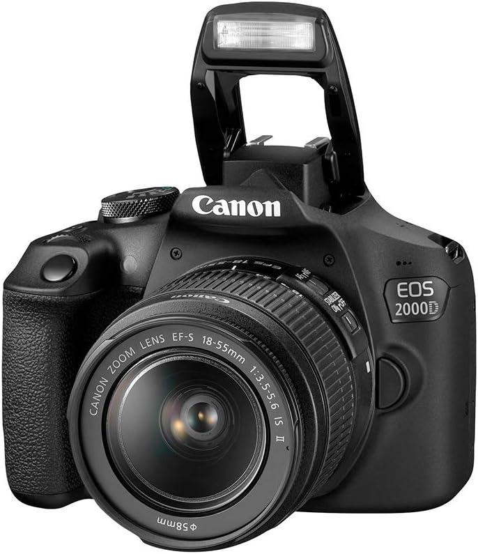 Canon EOS 2000D APS-C DSLR-Kamera mit EF-S 18-55mm Objektiv | 24,1 Megapixel, fest integrierter 3-Zo