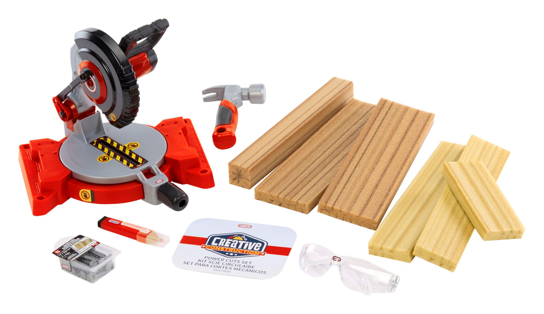 little tikes Creative Construction Power Cuts Set - Enthält 6 Zubehörteile, Rollenspiel-Bauset, Geei