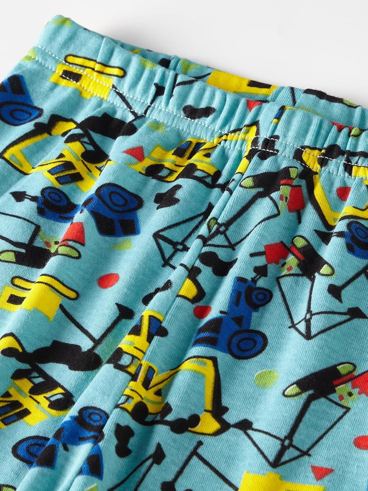 Jungen Pyjama Langarm 4-teilig Kleine Kinder Nachtwäsche Schlafanzug Set 2-14 Jahre 4p-digger Autos