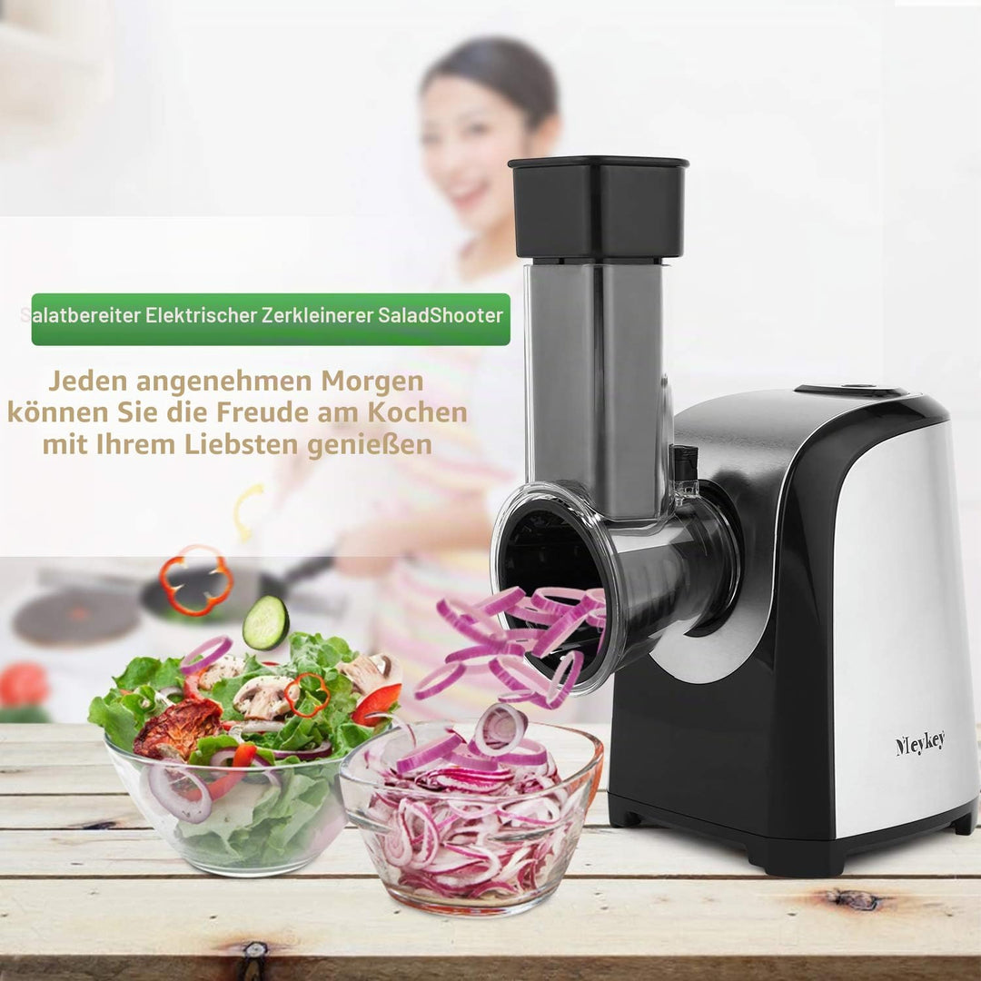 Gemüseschneider Elektrisch 150W Gemüsehobel mit 5 Klingeneinsätzen, Multifunktionsreibe Elektrische