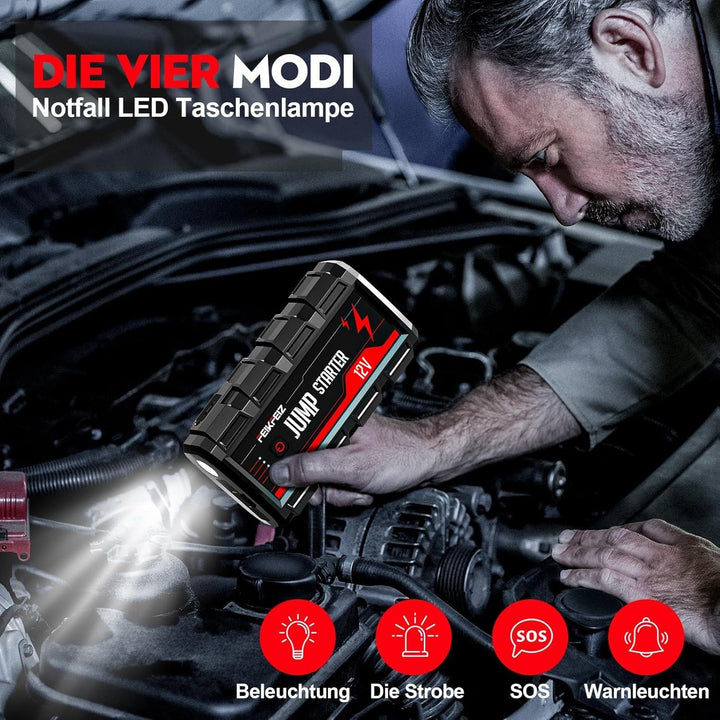 FEIKFEIZ Starthilfe Powerbank 3500A 26800mAh 12V (Alle Benzin und Bis Zu 10,0L Diesel) Auto Starthil