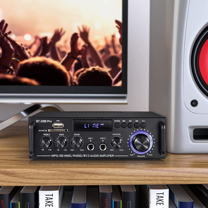 298 Pro Mini Verstärker, Bluetooth-Empfänger, Audioverstärker, Max 500 W x 2 RMS, 50 W x 2, 2-Kanal-