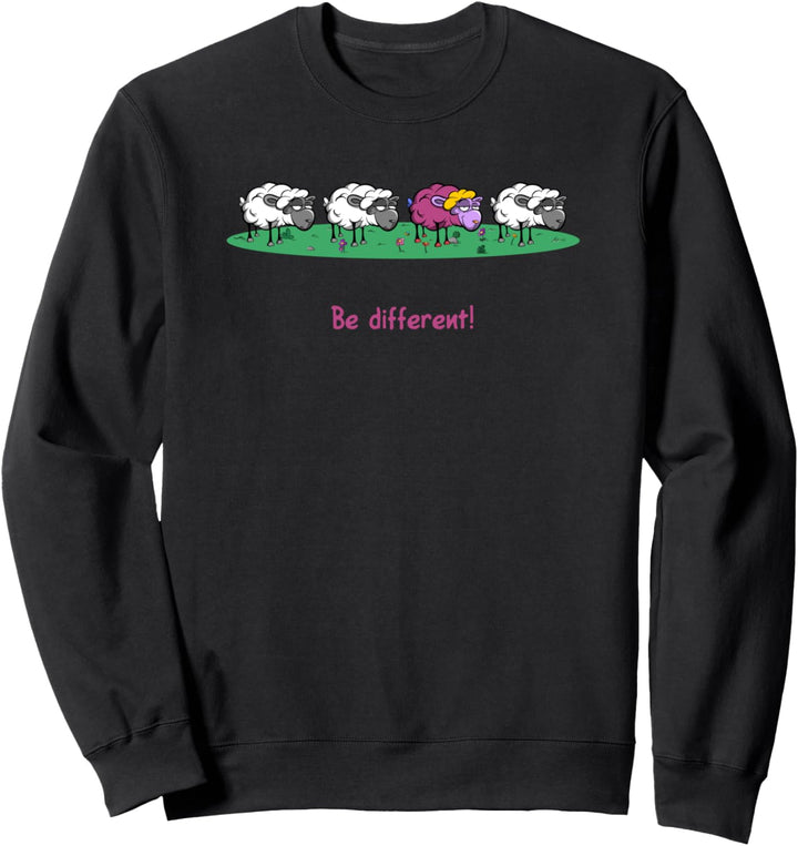 Be different - Sei anders - Süsses Schafe Fun Spruch Geschenk Sweatshirt