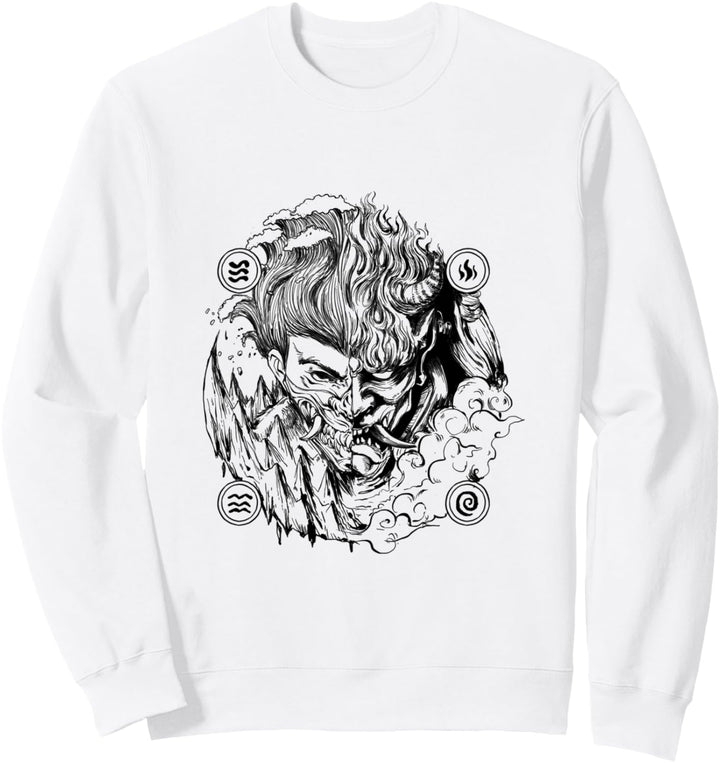 Cooles Design Aang Dämon 4 Elemente Geschenk Anime Mann Frau Sweatshirt