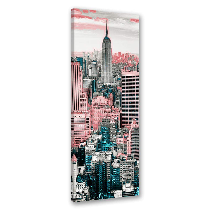 Leinwandbild XXL Stadt Wandbild Kunst abstrakt Rosa 60x150 cm M14259 60x150 cm, M14259 60x150 cm