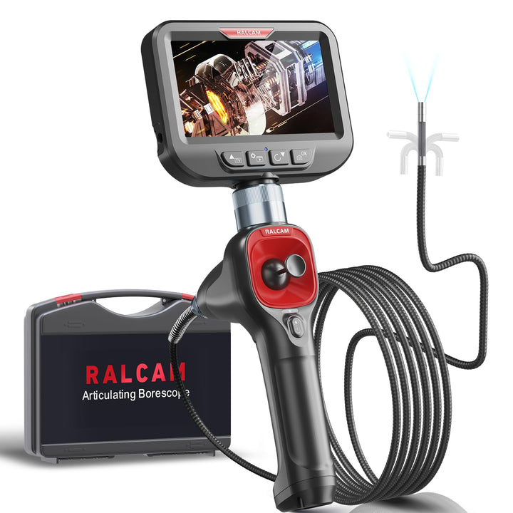 Ralcam Endoskopkamera 6,2mm Endoscope Camera - 360° Endoskop Schwenkbarer 4,3" HD 720P Inspektionska