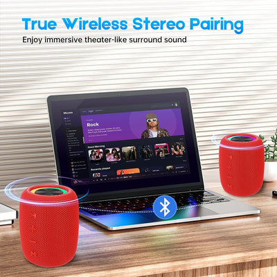 SENXINGYAN 20W Bluetooth Lautsprecher – Tragbare Musikbox mit 360° Stereo-Sound, LED-Lichtshow, IPX6