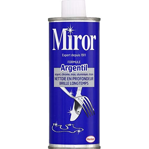Miror – Formel Argentil, Silberreiniger, Chrom, Edelstahl, Nickel, Zinn – 250 ml – 4 Stück