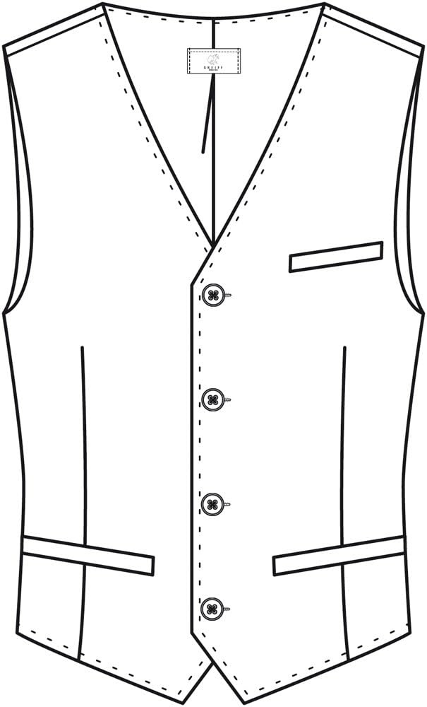 GREIFF Modern WITH 37.5 Herren Weste Regular, 44 hellgrau