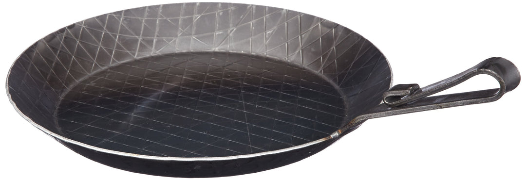 Turk 65328 Servierpfanne Schmiedeeisen mit gebogenem flachen Hakenstiel, 24 cm