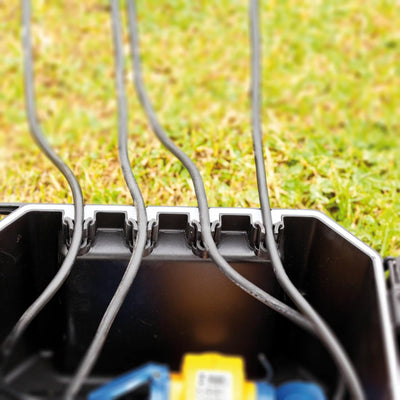 Heissner Power-Box Stromverteilerbox, Kabelbox, IP64 für Garten, Beleuchtung, Pool, Handwerk, Weihna
