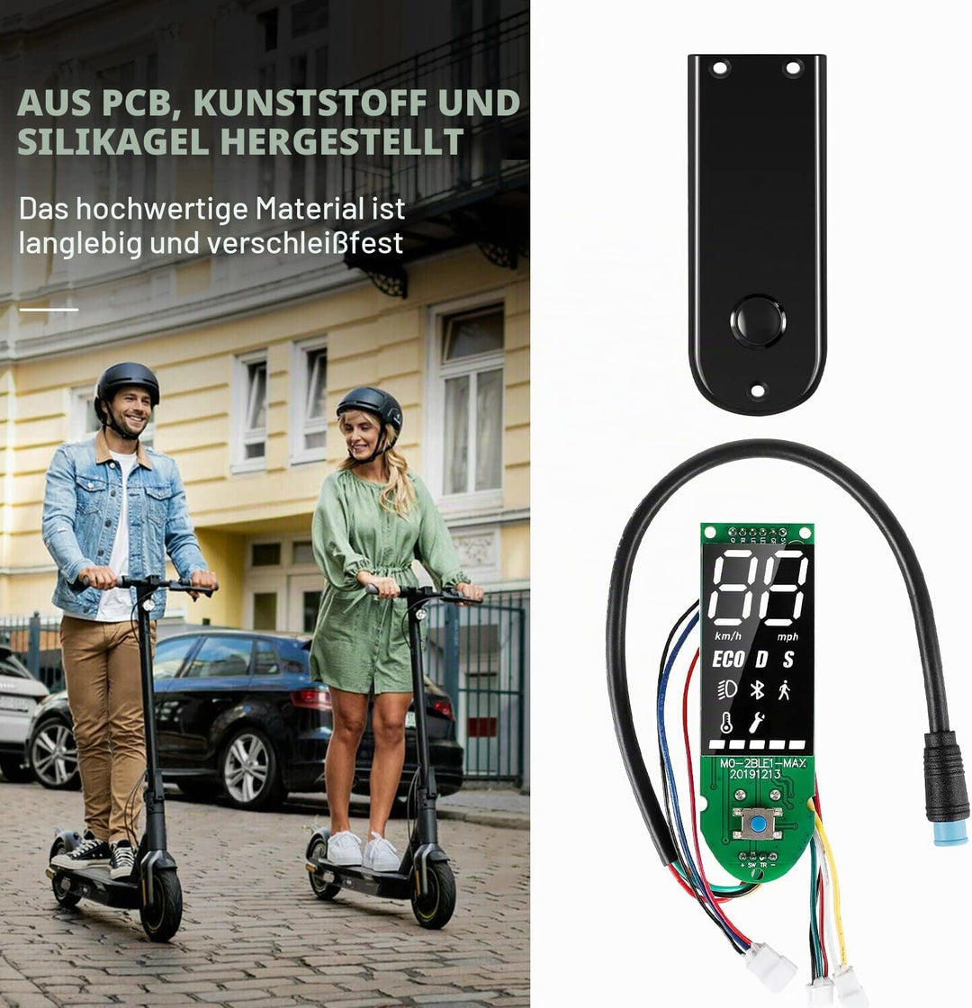 Yungeln Scooter Armaturenbrett mit Bluetooth, 3 Verbindungskabel Dashboard Platine mit Abdeckung kom