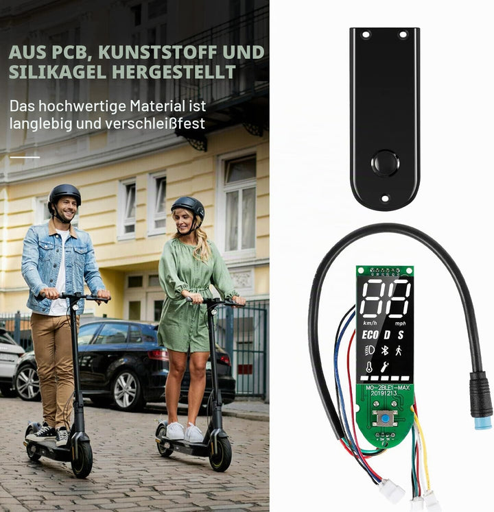 Yungeln Scooter Armaturenbrett mit Bluetooth, 3 Verbindungskabel Dashboard Platine mit Abdeckung kom