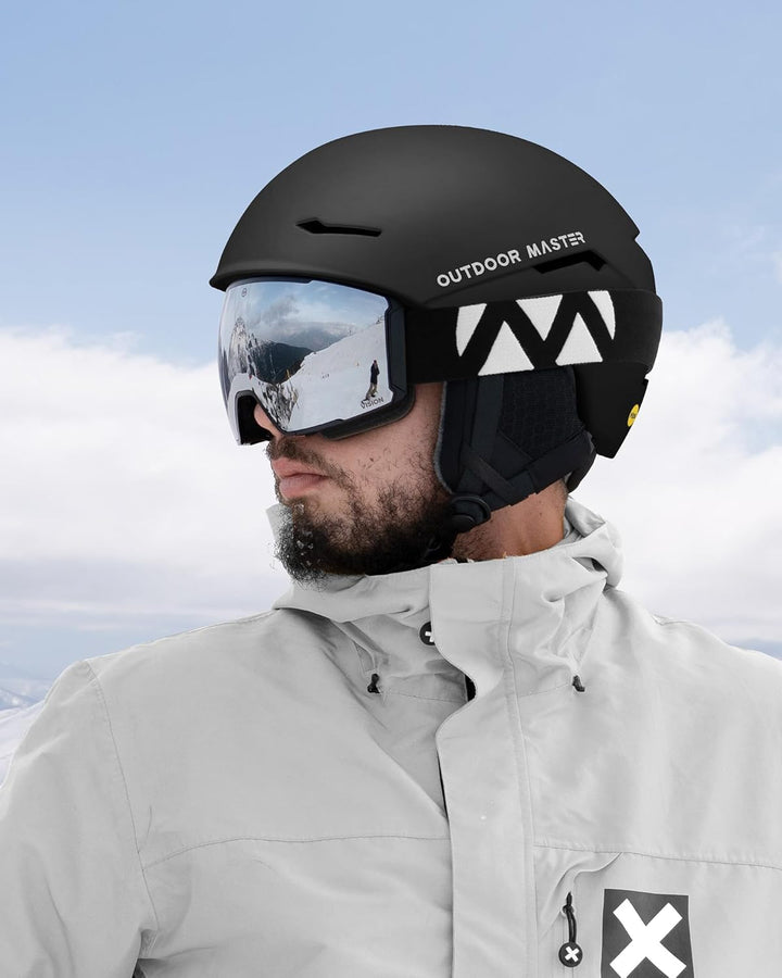 OutdoorMaster ELK MIPS Skihelm - Schneesporthelm Snowboardhelm für Männer Frauen & Jugend Mattes Sch
