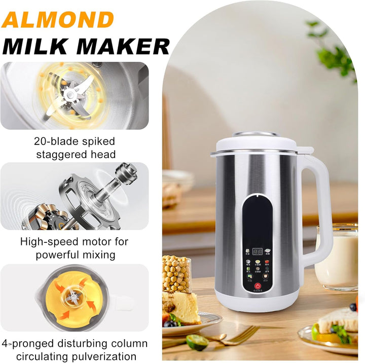 Gugxiom Pflanzenmilchbereiter, 1200 ml Automatische Nussmilch Maschine, Sojamilch Maschine, für Selb