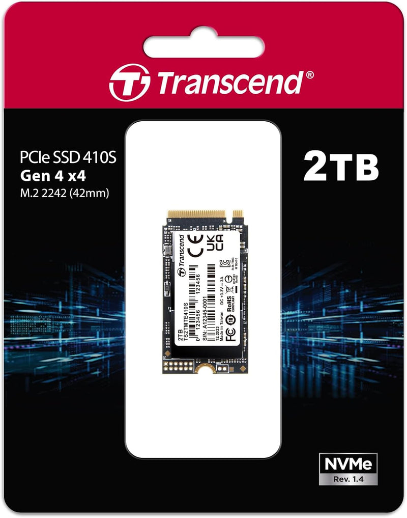 Transcend SSD 2TB M.2 MTE410S (M.2 2242) PCIe Gen4 x4 NVMe 4) 2TB 2) Gen4 x 4, 4) 2TB 2) Gen4 x 4