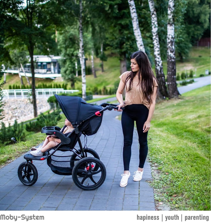 Moby-System Runner Mountain Dreirad-Kinderwagen mit Regenschutz, 15 kg Belastbar - Kinderwagen Zubeh