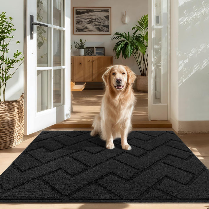 Fussmatte Innen Aussen 80 x 100 cm Waschbar Eingangsteppich Innen Schmutzfangmatte rutschfest,Türmat