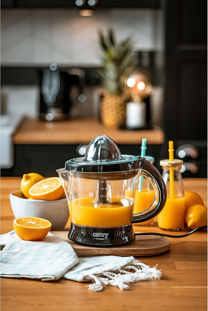Camry CR4008 Elektrische Zitruspresse, Orange, 1000 ml, 2-Wege-Drehung, staubdicht, 40 W, CR 4008