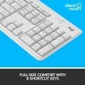 Logitech MK295 kabelloses Tastatur-Maus-Set mit SilentTouch-Technologie, Shortcut-Tasten, optischer