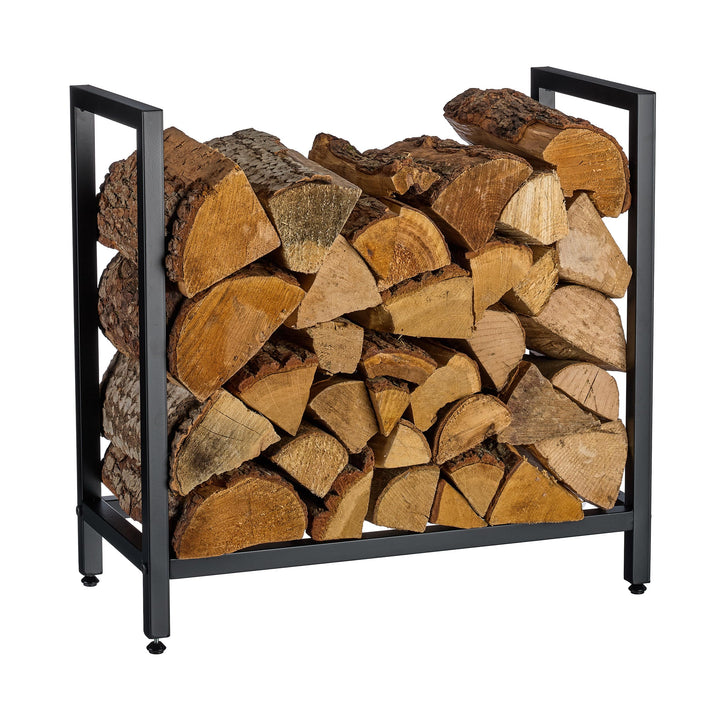 Relaxdays Kaminholzregal, Metall, HBT: 62,5 x 65 x 30,5 cm, Brennholzregal für Feuerholz, Stapelholz