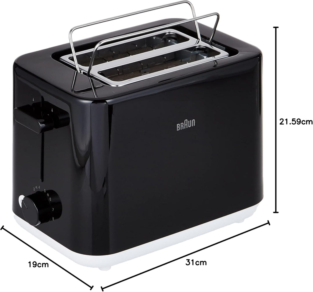 Braun Household Breakfast1 Double Slot Toaster with 8 Toast Settings and Defrost Function, 900 W, HT