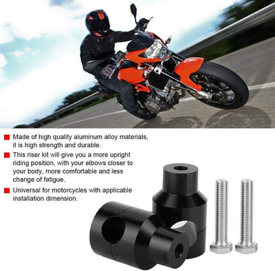 KSTE Paar 25mm Aufzug Lenker Riser Aluminiumlegierung for Motorrad-Modifikation (Schwarz)