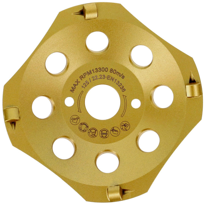 PRODIAMANT PKD Diamant-Schleiftopf 125 mm x 22,2 mm 4 Segmente Diamantschleiftopf 125mm passend Wink