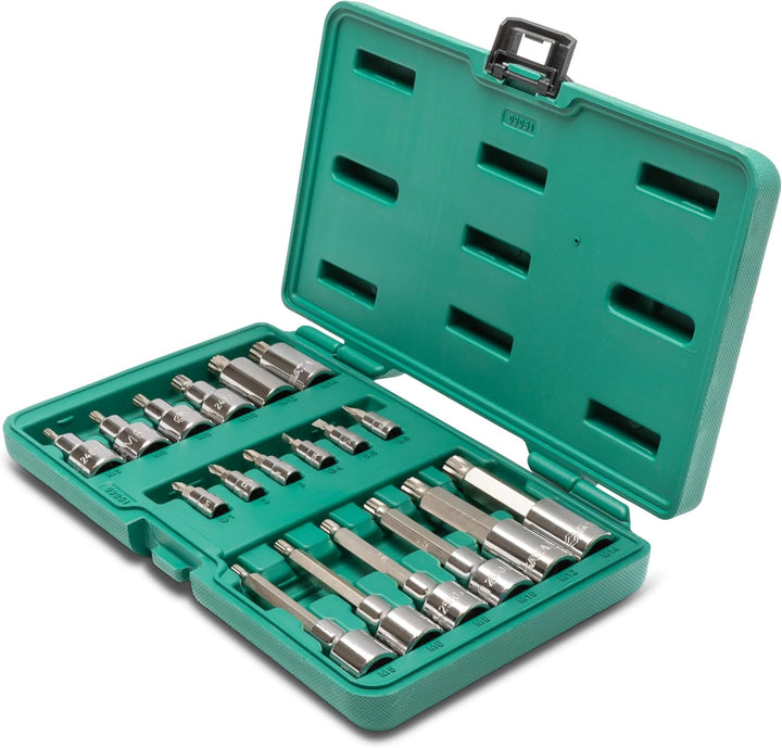 SATA ST09051SJ Bit Steckschlüssel, Stecknuss Satz 1/4"/6,35 mm und 1/2"/ 12,7 mm, Schlitz und Kreuzs