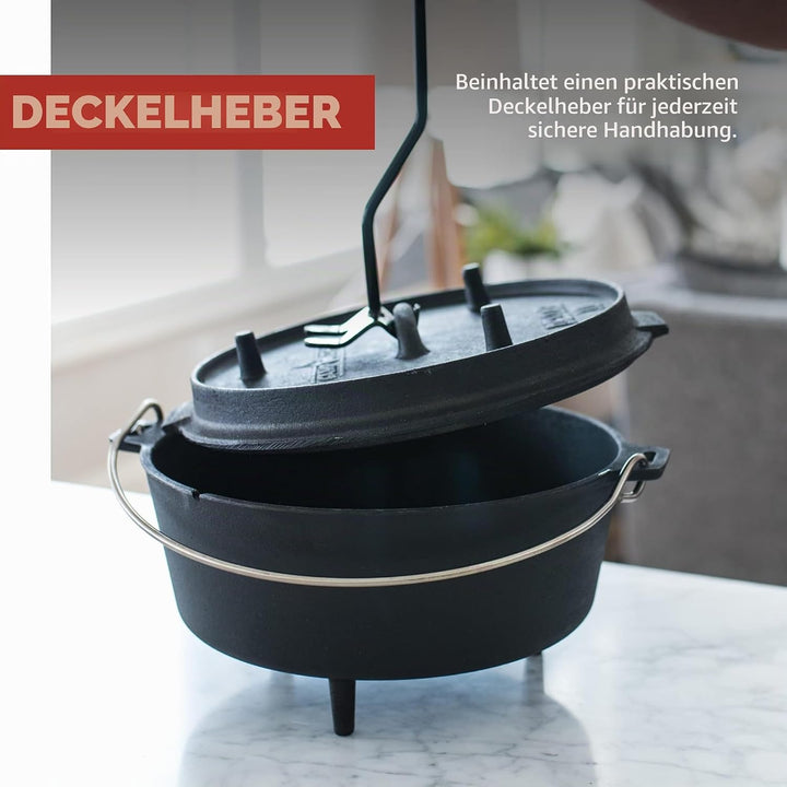Camp-Chef-DO-10-National-Parks-6-Quart-Schmortopf aus Gusseisen - mit Werkzeug zum Anheben und Decke