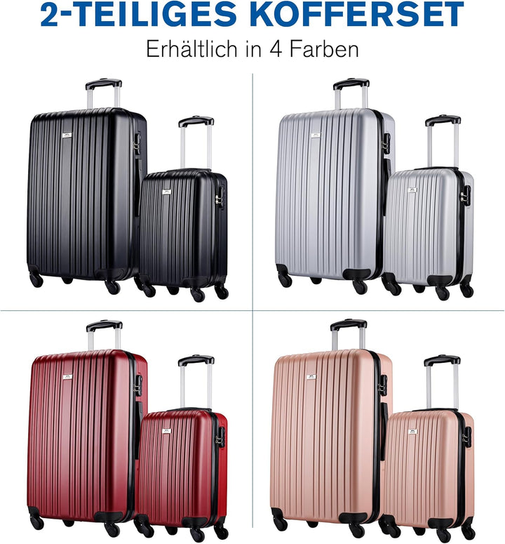 Slazenger Kofferset 2 Teilig/ 3 Teilig - Trolley Handgepack und Reisekoffer Gross - ABS Hartschalenk