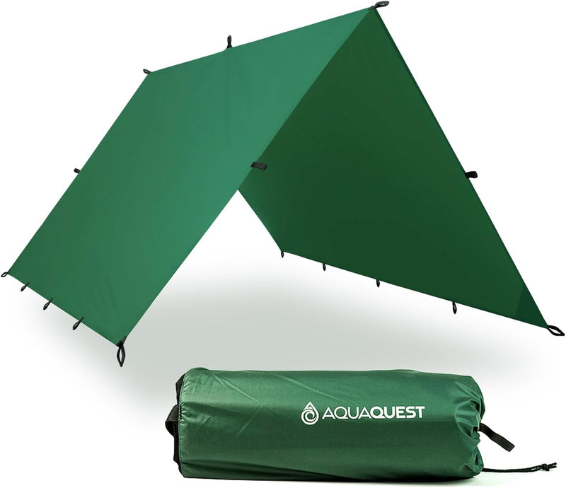 AquaQuest Guide wasserdichte Campingplane - Ultraleichter Biwak-Unterschlupf oder Regenschutz - Wand