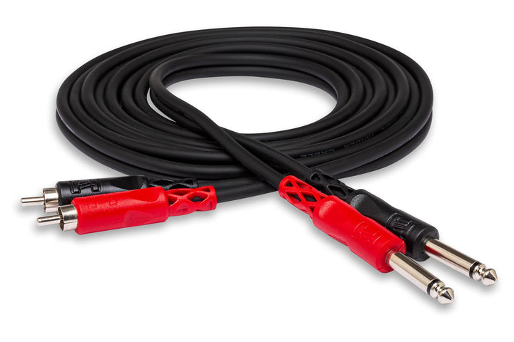 Hosa CPR-201, standard Audiokabel, Dual 1/4 Zoll TS auf Dual RCA, 1m Länge, 1m