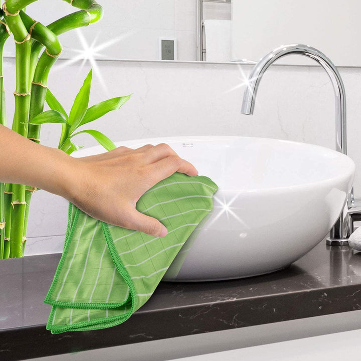 POLYCLEAN 10x Glasreinigungstuch – Microfasertuch mit Bambusfasern – Fenstertuch für Glas und Scheib