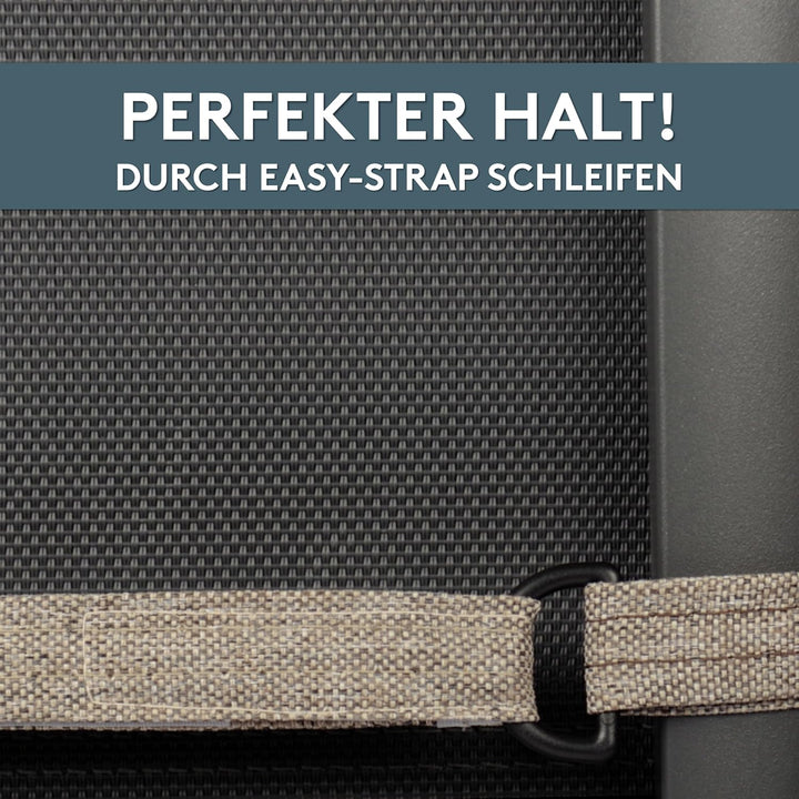 LILENO HOME Gartenstuhl Auflagen als [2er Set - Hochlehner] in Taupe - Bequeme Liegen als Sitzauflag