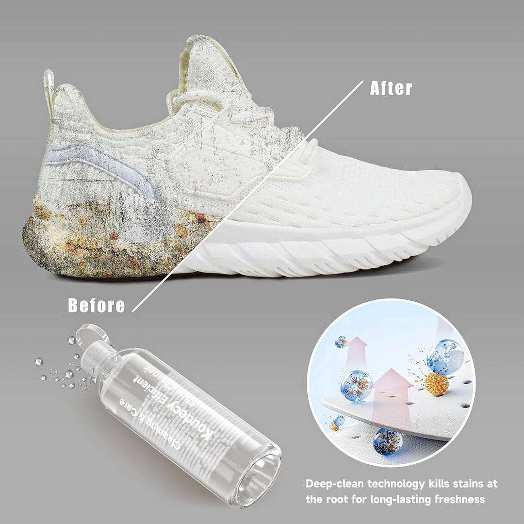 Schuhputzsets Sneaker Cleaner – 300ML Weisse Sneaker Reiniger mit 3 Schuhbürste, Radiergummi und Han