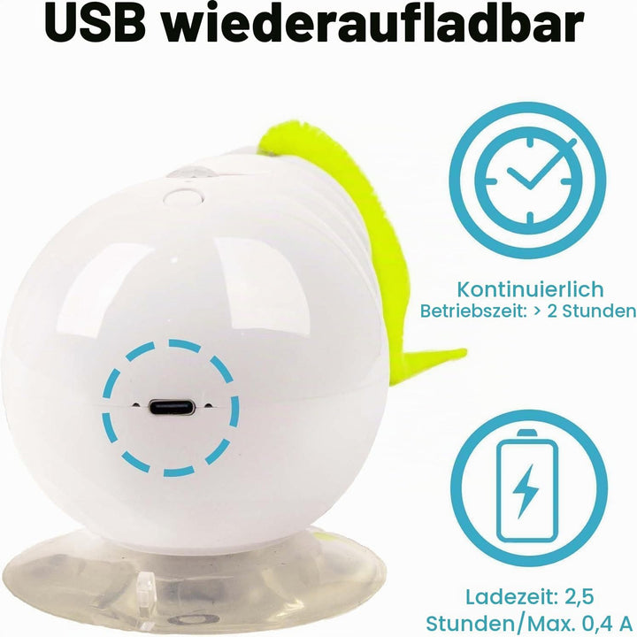 Dandin Wuselwurm Katzenspielzeug,Wusel Wurm Katzenspielzeug Mit Saugnapf,Elektrisch Katzenspielzeug
