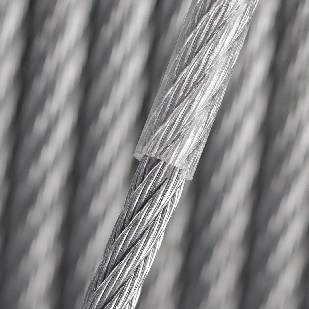 Seilwerk STANKE Wäscheleine PVC Drahtseil 4mm 6x7 verzinkt, Stahlseil ummantelt Seil Draht, 50m 03.