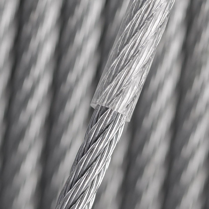 Seilwerk STANKE Wäscheleine PVC Drahtseil 4mm 6x7 verzinkt, Stahlseil ummantelt Seil Draht, 50m 03.