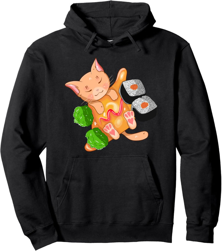 Sushi Anime Katze Pullover Hoodie