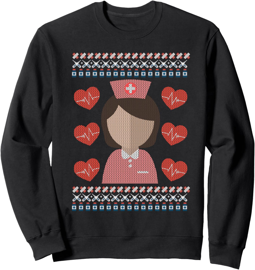 Ugly Christmas Weihnachtsfeier Krankenschwester Motiv Sweatshirt