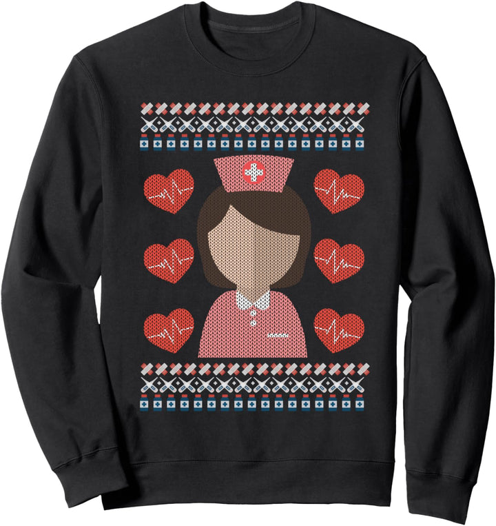 Ugly Christmas Weihnachtsfeier Krankenschwester Motiv Sweatshirt