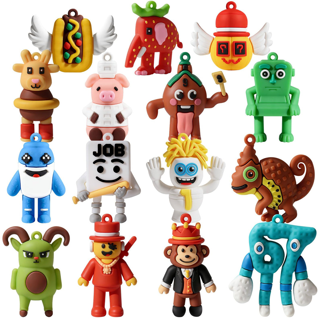 15 Stück Steal A Brainrot Actionfiguren-Set,Brainrot-Figuren Erdbeer-Elefant,67,Esok Sekolah,Lucky B