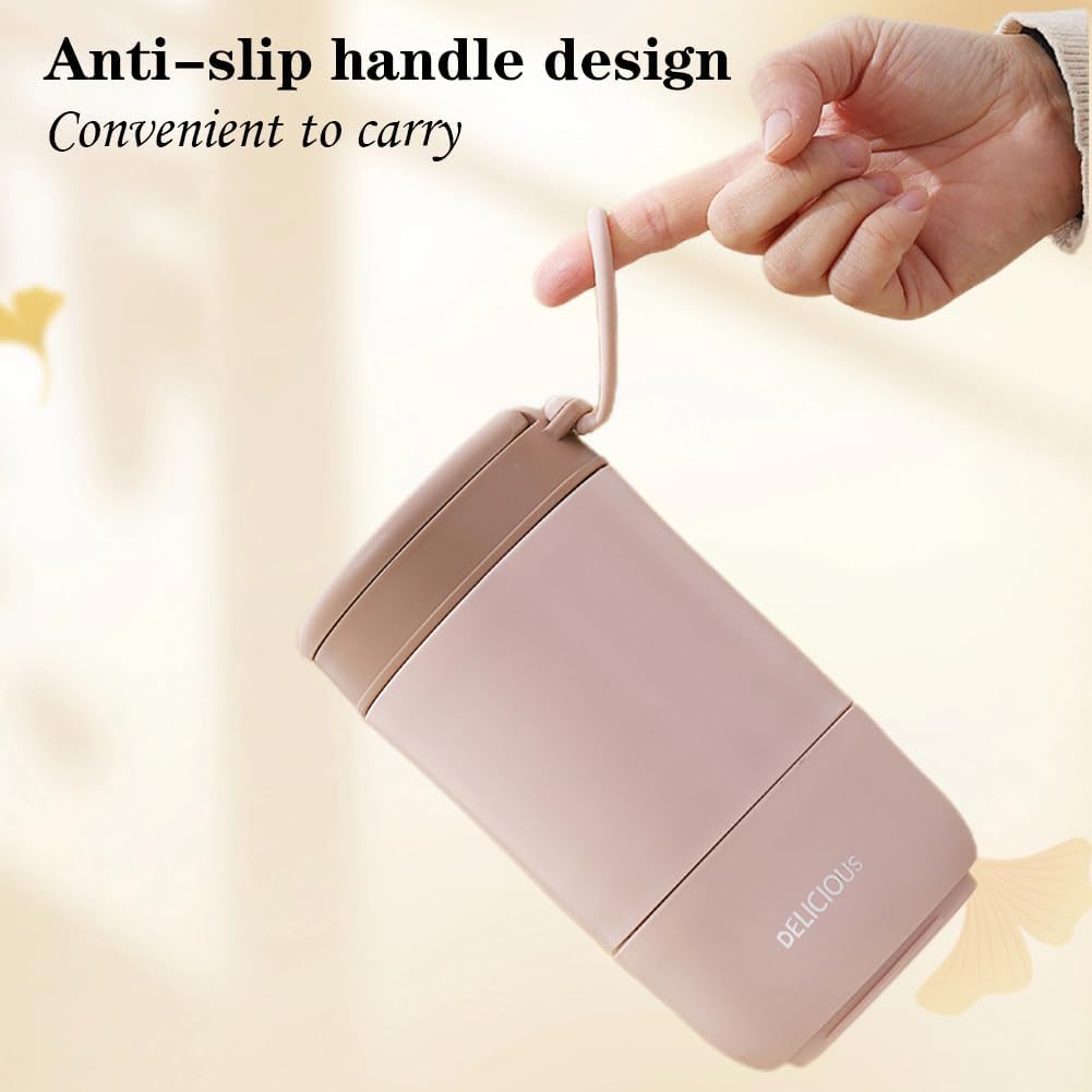 CEWROM Müslibecher To Go mit Deckel, 2 Pcs Thermobehälter Für Essen 730ml, PP-Material Porridge Bech