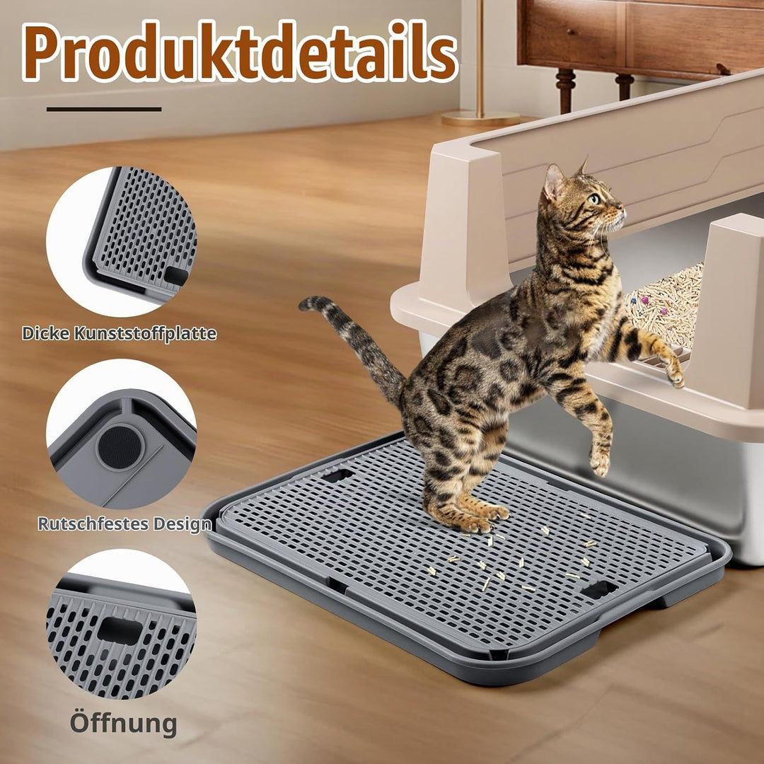 grosse Katzentoilette Rampe Matte, 42x30CM Katzentreppe, Katzenstreu Catcher für automatische selbst