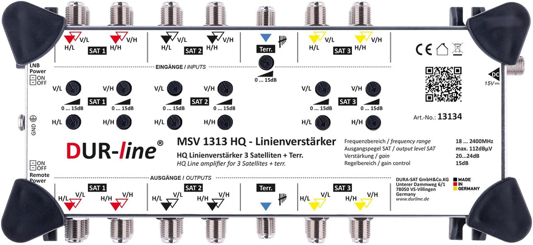 DUR-line MSV 1313 HQ Linienverstärker - Zur Verstärkung von Kaskaden-Systemen von 3 Satelliten - Mad