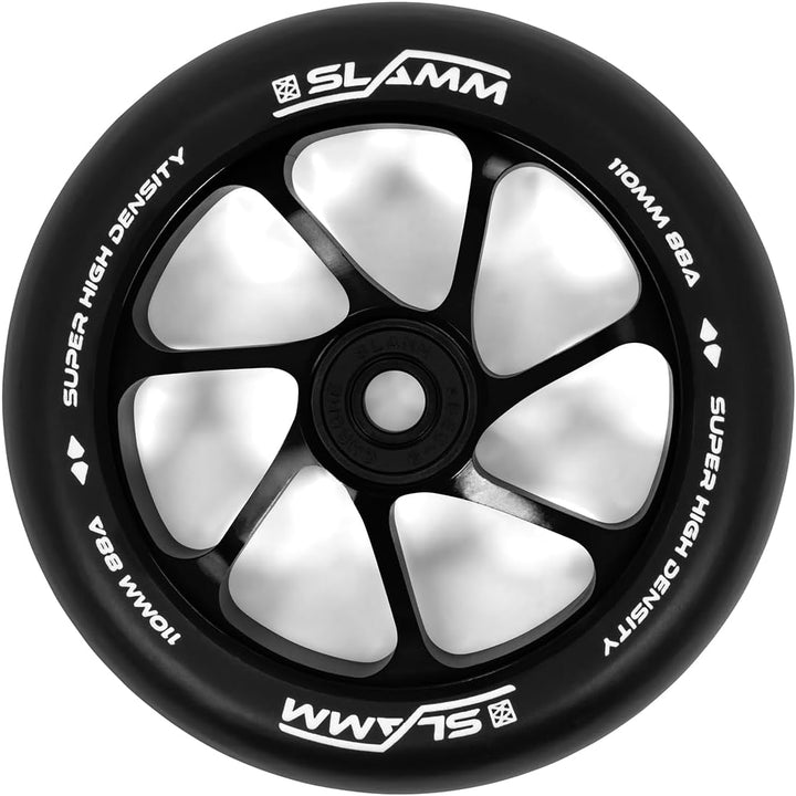 Slamm Team Wheel 110 mm Schwarz &amp; Schwarz | Stunt-Scooter Aluminiumkernräder mit super hohem Rückpra